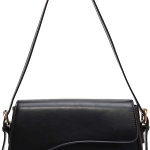 Women’s Leather Flap Shoulder Purse Crossbody Underarm Handbag