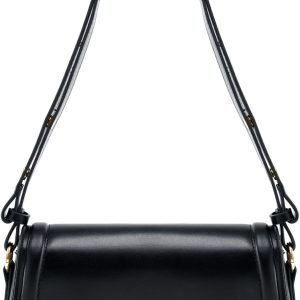 Small Leather Shoulder Purse for Women with Zipper Crossbody Strap